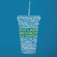 Wörter formen ein Bild von einem Becher mit Strohhalm